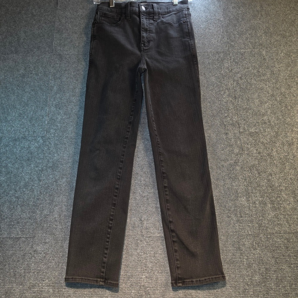 Madewell Stovepipe Jeans Women 28 Black Good High Rise Straight Leg Denim